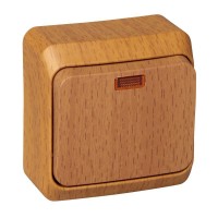 Выключатель 1-кл. ОП Этюд Дача 10А IP20 с подсветкой бук SE BA10-005T Выключатель 1-кл. ОП Этюд Дача 10А IP20 с подсветкой бук SE BA10-005T