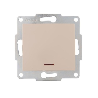 Выключатель 1-кл. 1п СП Karina 10А IP20 с подсветкой механизм крем. LEZARD 707-0388-111