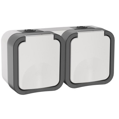 Розетка 2-м ОП TORS 16А IP55 TS222 горизонт. с заземл. с крышкой бел. IEK TS-R26-16-55-G-K41 Розетка 2-м ОП TORS 16А IP55 TS222 горизонт. с заземл. с крышкой бел. IEK TS-R26-16-55-G-K41