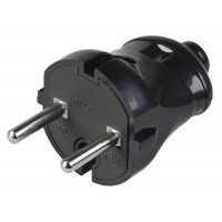 Вилка прямая ВПп20-02-Ст разборная без заземл. контакта 6А черн. IEK EVP20-06-01-K02 Вилка прямая ВПп20-02-Ст разборная без заземл. контакта 6А черн. IEK EVP20-06-01-K02