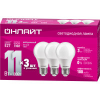 Лампа светодиодная 90 603 OLL-A60-11-230-4K-E27-PACK3 ОНЛАЙТ 90603