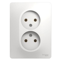Розетка 2-м СП Glossa 16А IP20 без заземл. бел. SE GSL000120 Розетка 2-м СП Glossa 16А IP20 без заземл. бел. SE GSL000120