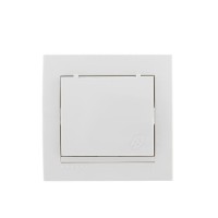 Розетка 1-м СП Deriy с заземл. с защ. крышкой бакелит бел./бел. LEZARD 702-0202-123B