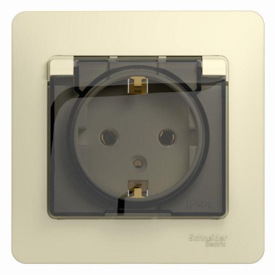 Розетка 1-м СП Glossa 16А IP20 с заземл. защ. шторки с крышкой в сборе беж. SE GSL000246 Розетка 1-м СП Glossa 16А IP20 с заземл. защ. шторки с крышкой в сборе беж. SE GSL000246