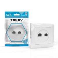 Розетка компьютерная 2-м СП AVA в сборе бел. TOKOV LIGHT TKL-AV-RC2-C01 Розетка компьютерная 2-м СП AVA в сборе бел. TOKOV LIGHT TKL-AV-RC2-C01