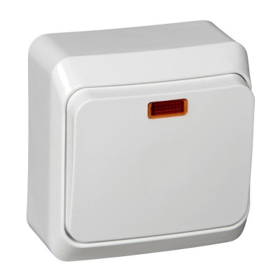 Выключатель 1-кл. ОП Этюд 10А IP20 с подсветкой бел. SE BA10-005B Выключатель 1-кл. ОП Этюд 10А IP20 с подсветкой бел. SE BA10-005B