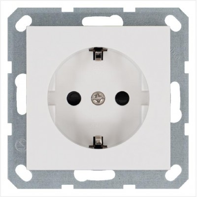 Розетка 1-м Shuko 16А IP20 с заземл. защ. шторки механизм бел. глянцевый Jasmart G5501W Розетка 1-м Shuko 16А IP20 с заземл. защ. шторки механизм бел. глянцевый Jasmart G5501W