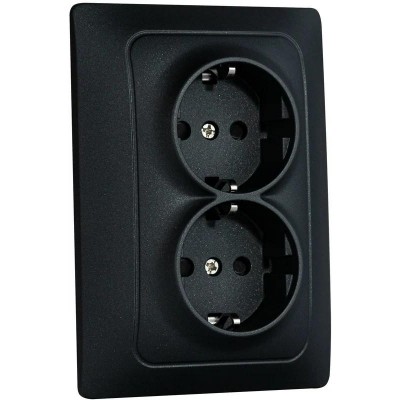 Механизм розетки 2-местн. с/з с з/ш СП Bravo 16А IP20 250В графит GUSI С10Р6-010 Механизм розетки 2-местн. с/з с з/ш СП Bravo 16А IP20 250В графит GUSI С10Р6-010