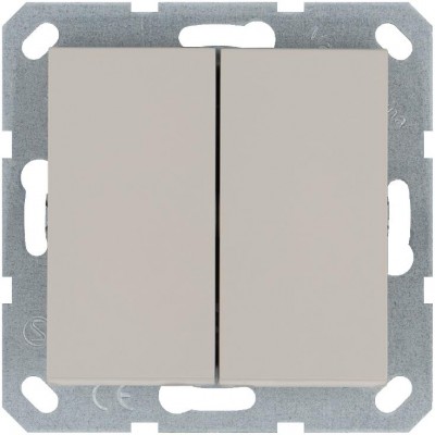 Кнопка 2-кл. 10А IP20 с переключающим контактом механизм тауп Jasmart G3020T