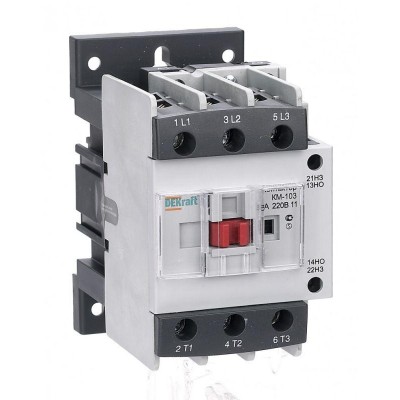 Контактор КМ-103 50А кат. 220В AC 1НО+1НЗ AC-3 DEKraft 22133DEK Контактор КМ-103 50А кат. 220В AC 1НО+1НЗ AC-3 DEKraft 22133DEK