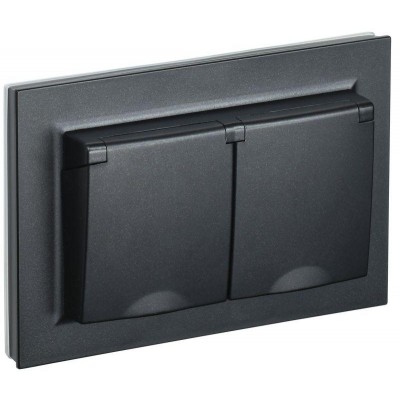 Розетка 2-м СП BRITE РСбш12-3-44-БрЧ 16А в сборе IP44 с крышкой черн. IEK BR-R26-16-44-K02-F Розетка 2-м СП BRITE РСбш12-3-44-БрЧ 16А в сборе IP44 с крышкой черн. IEK BR-R26-16-44-K02-F