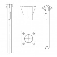 Деталь фундамента закладная ЗДФ-0.108-1.5(К200-150-4х20)-02 (для ОГК/ОКК-6) Пересвет В00000639