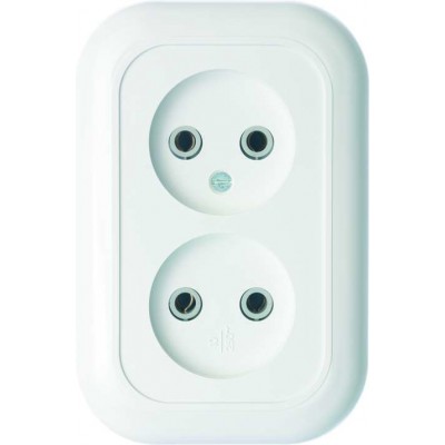 Розетка 2-м СП Валентина РС10-393 10А IP20 бел. Кунцево 5449 Розетка 2-м СП Валентина РС10-393 10А IP20 бел. Кунцево 5449