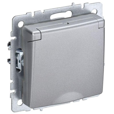 Розетка BRITE РСбш10-3-БрА 16А IP20 с заземл. защ. шторки с крышкой механизм алюм. IEK BR-R16-16-K47 Розетка BRITE РСбш10-3-БрА 16А IP20 с заземл. защ. шторки с крышкой механизм алюм. IEK BR-R16-16-K47