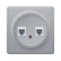 Розетка компьютерная + телефонная 2-м СП Florence RJ45 + RJ11 кат.5E механизм сер. (1E20801302) OneKeyElectro 2172840