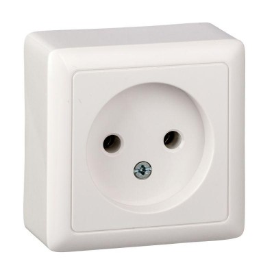 Розетка 1-м ОП Хит 10А IP20 250В без заземл. без защ. шторок бел. SE RA10-131-B Розетка 1-м ОП Хит 10А IP20 250В без заземл. без защ. шторок бел. SE RA10-131-B