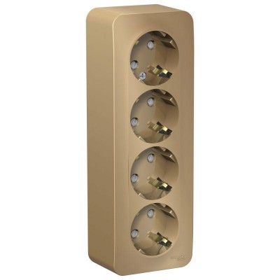 Розетка 4-м ОП Blanca 16А IP20 250В с заземл. защ. шторки с изолир. пластиной титан SE BLNRA011414 Розетка 4-м ОП Blanca 16А IP20 250В с заземл. защ. шторки с изолир. пластиной титан SE BLNRA011414