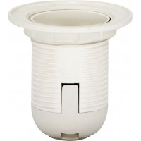 Патрон люстровый Е27 пластик с кольцом белый