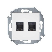 Розетка компьютерная 2-м Simon 15 RJ45 кат.5E AMP механизм бел. Simon 1591552-030