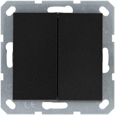 Кнопка 2-кл. 10А IP20 с переключающим контактом механизм антрацит Jasmart G3020B