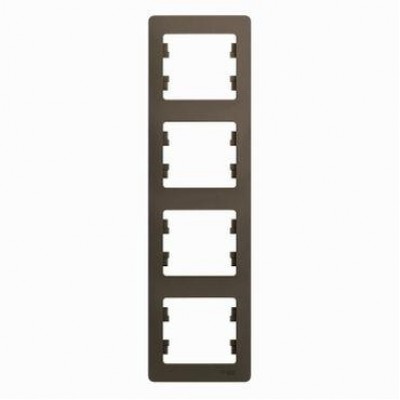 Рамка 4-м Glossa вертикал. шоколад SE GSL000808
