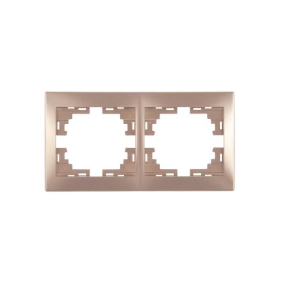 Рамка 2-м Mira горизонт. свет. корич. LEZARD 701-3100-147