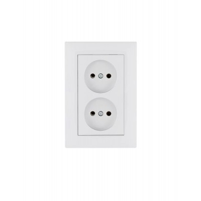 Розетка 2-я Karea RIZZ без заземл. бел. Makel 88001017