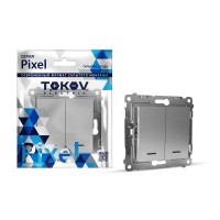 Выключатель 2-кл. СП Pixel 10А IP20 с индикатором механизм алюм. TOKOV ELECTRIC TKE-PX-V2I-C03 Выключатель 2-кл. СП Pixel 10А IP20 с индикатором механизм алюм. TOKOV ELECTRIC TKE-PX-V2I-C03