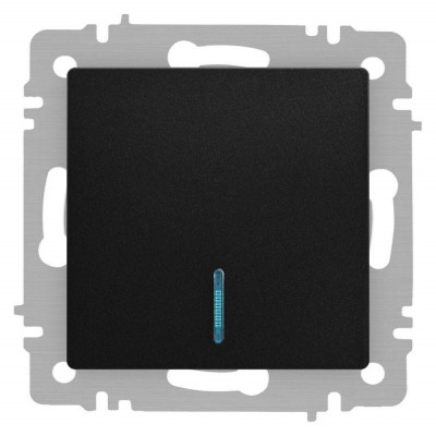 Выключатель 1-кл. СП Accent 6-102-05 10А IP20 250В с подсветкой AL/CU антрацит Intro Б0063475