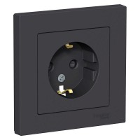 Розетка 1-м СП AtlasDesign 16А IP20 с заземл. защ. шторки в сборе карбон SE ATN001044 Розетка 1-м СП AtlasDesign 16А IP20 с заземл. защ. шторки в сборе карбон SE ATN001044