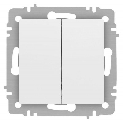 Переключатель 2-кл. СП Accent 6-107-01М 10А IP20 250В AL/CU бел. матов. Intro Б0063556