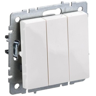 Выключатель 3-кл. СП BRITE ВС10-3-0-БрБ 10А механизм бел. IEK BR-V30-0-10-K01