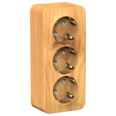 Розетка 3-м ОП Blanca 16А IP20 250В с заземл. защ. шторки с изолир. пластиной ясень SE BLNRA011315 Розетка 3-м ОП Blanca 16А IP20 250В с заземл. защ. шторки с изолир. пластиной ясень SE BLNRA011315