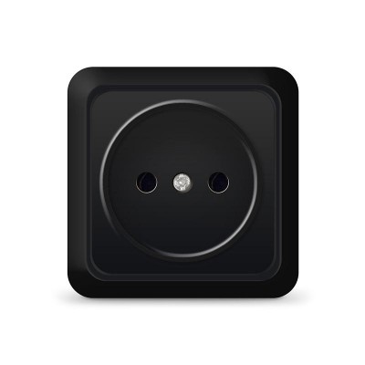 Розетка 1-м ОП Олимп 16А IP20 без заземл. черн. Universal 2224