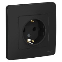 Розетка 1-м СП Blanca 16А IP20 250В с заземл. без защ. шторок антрацит SE BLNRS001016 Розетка 1-м СП Blanca 16А IP20 250В с заземл. без защ. шторок антрацит SE BLNRS001016