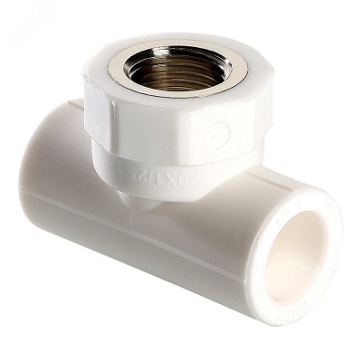 Тройник комбинированный 25x1/2' ВР полипропиленовый PPR белый