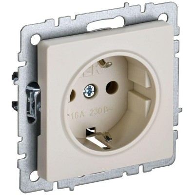 Розетка BRITE РС11-1-0-БрКр 16А с заземл. без защ. шторки механизм беж. IEK BR-R11-16-K10 Розетка BRITE РС11-1-0-БрКр 16А с заземл. без защ. шторки механизм беж. IEK BR-R11-16-K10