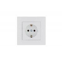 Розетка 1-м керамика Karea RIZZ с заземл. бел. Makel 88001008