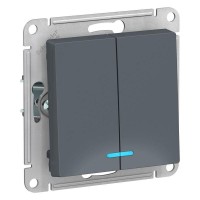 Выключатель 2-кл. СП AtlasDesign 10А IP20 (сх. 5а) 10AX с подсветкой механизм грифель SE ATN000753 Выключатель 2-кл. СП AtlasDesign 10А IP20 (сх. 5а) 10AX с подсветкой механизм грифель SE ATN000753