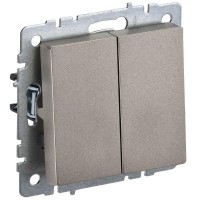 Выключатель 2-кл. СП BRITE ВС10-2-0-БрШ 10А механизм шампань IEK BR-V20-0-10-K37 Выключатель 2-кл. СП BRITE ВС10-2-0-БрШ 10А механизм шампань IEK BR-V20-0-10-K37