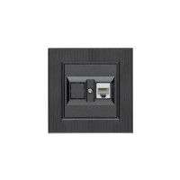 Розетка компьютерная CAT 5+гнездо Karea LINE STAR дым. металлик Makel 86050035 Розетка компьютерная CAT 5+гнездо Karea LINE STAR дым. металлик Makel 86050035