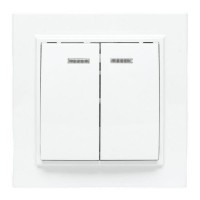Выключатель 2-кл. СП Минск 10А IP20 с индикатором бел. Basic EKF ERV10-123-10
