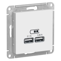 Розетка USB AtlasDesign тип A+A 5В 1х2.1А 2х1.05А механизм бел. SE ATN000133 Розетка USB AtlasDesign тип A+A 5В 1х2.1А 2х1.05А механизм бел. SE ATN000133