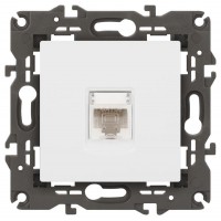 Розетка компьютерная 1-м Elegance 14-3107-01 RJ45 IP20 механизм бел. Эра Б0034302