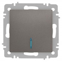 Выключатель 1-кл. СП Accent 6-102-09 10А IP20 250В с подсветкой AL/CU титан Intro Б0063460