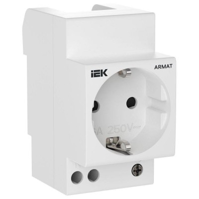 Розетка на DIN-рейку 45мм с заземл. защ. шторки 16А ARMAT IEK AR-SOD-G-GND-S-016 Розетка на DIN-рейку 45мм с заземл. защ. шторки 16А ARMAT IEK AR-SOD-G-GND-S-016
