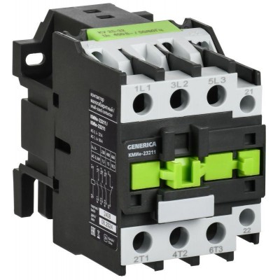 Контактор КМИе-23211 32А 230В/АС3 1НЗ GENERICA KKME21-032-230-01 Контактор КМИе-23211 32А 230В/АС3 1НЗ GENERICA KKME21-032-230-01