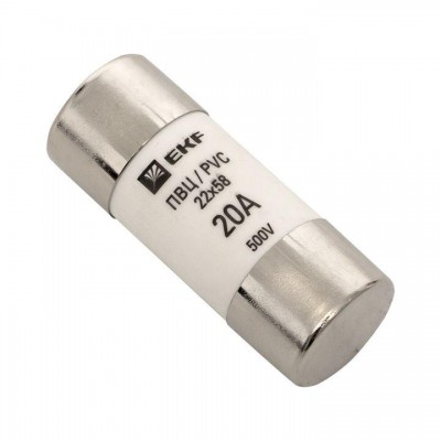 Вставка плавкая цилиндрическая ПВЦ 22х58 20А EKF pvc-22x58-20 Вставка плавкая цилиндрическая ПВЦ 22х58 20А EKF pvc-22x58-20