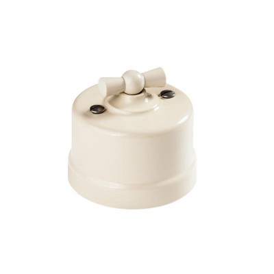 Выключатель поворотный 2-кл. ОП Лизетта 10А IP20 ретро 4 полож. ABS-пластик сл. кость Bironi B1-202-211