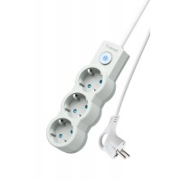 Удлинитель 3х5м с заземл. 10А IP20 2200Вт 220В защ. шторки ПВС 3х1 с выкл. бел. КОСМОС YKsm5m-3g-Z-V10A-W
